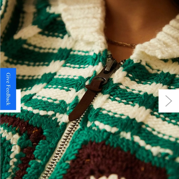 Urban Outfitters BDG Crochet Knit Oversized Cardigan Zip-Up - Picture 5 of 8